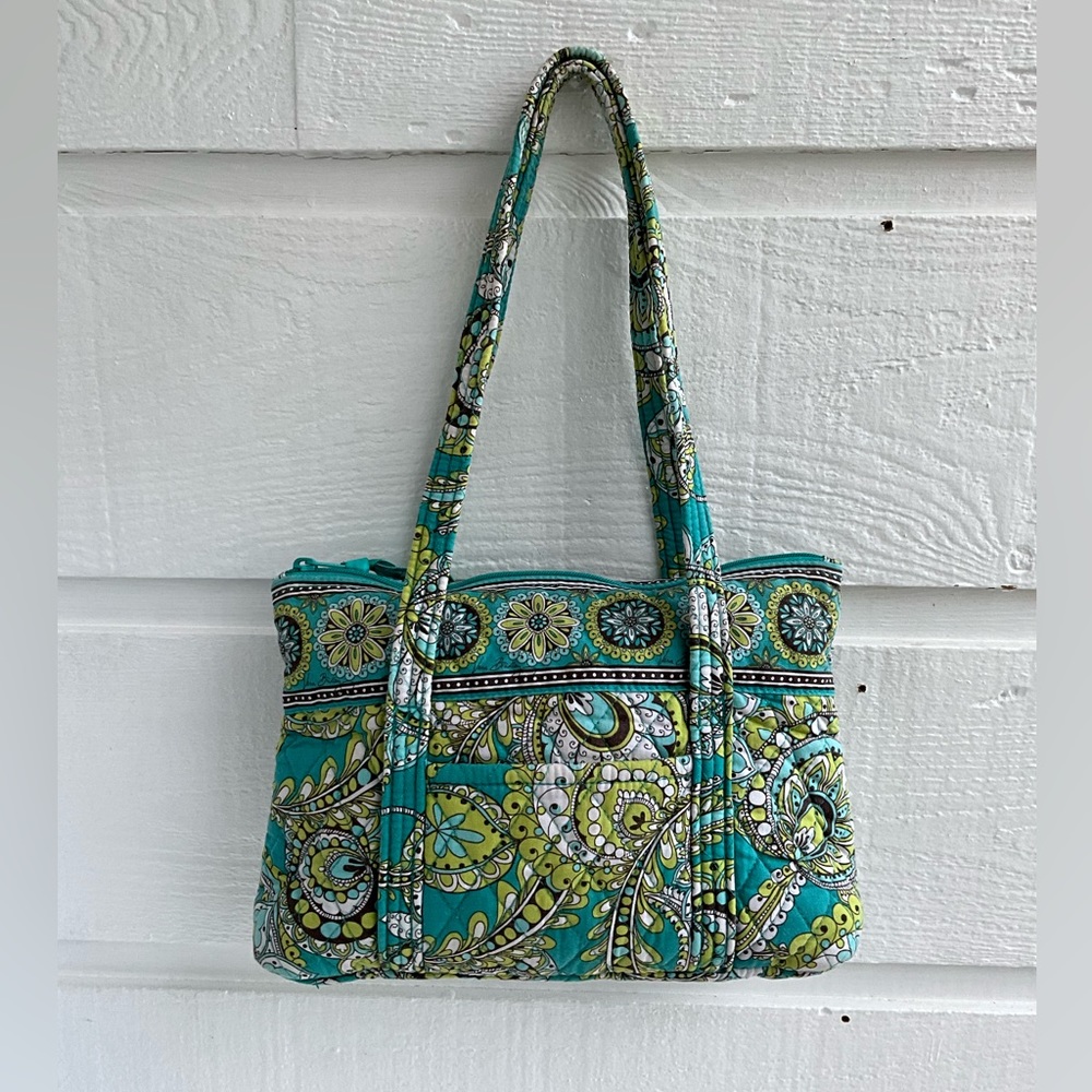 Vera Bradley Betsy Bag Peacock Blue Green White Paisley Pattern Shoulder Bag Y2K